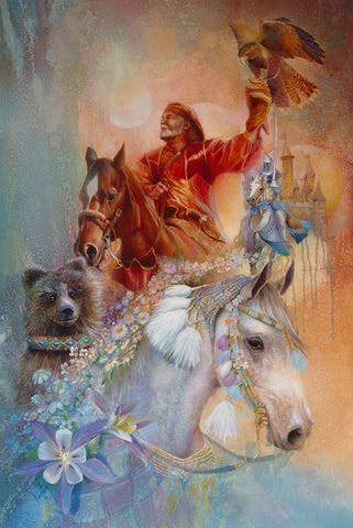 The Kings Huntsman White Modern Wood Framed Art Print with Double Matting by Lund, Denton