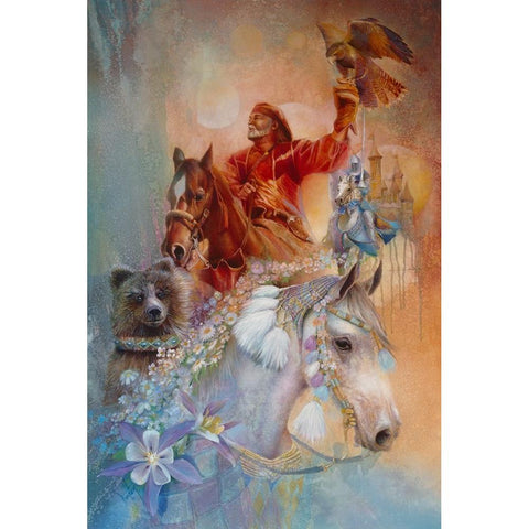 The Kings Huntsman White Modern Wood Framed Art Print by Lund, Denton