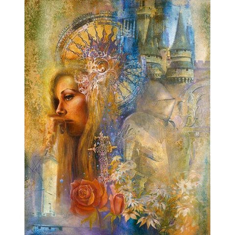 The Rose Of Guinevere White Modern Wood Framed Art Print by Lund, Denton