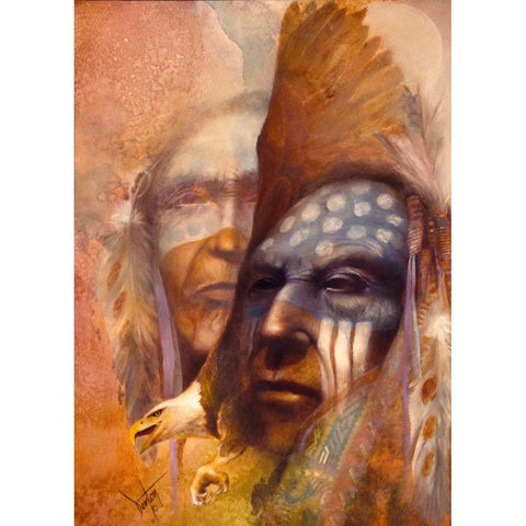 Warrior Visions White Modern Wood Framed Art Print by Lund, Denton