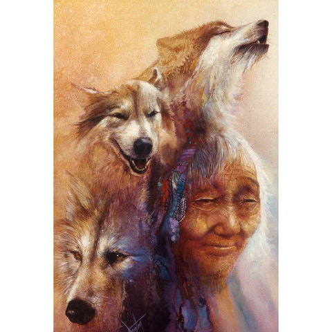 Medicine Woman White Modern Wood Framed Art Print by Lund, Denton