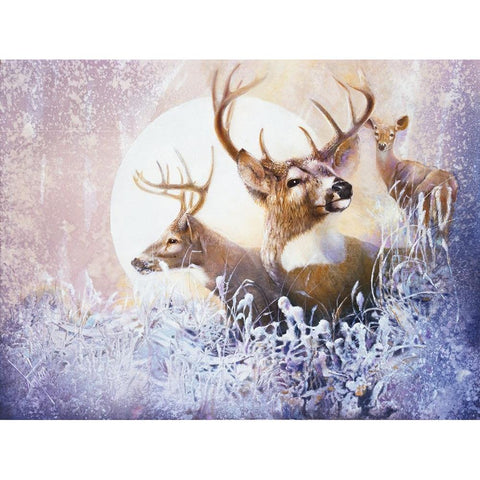 Snow Moon Gold Ornate Wood Framed Art Print with Double Matting by Lund, Denton