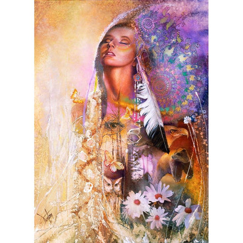 Sacred Visions White Modern Wood Framed Art Print by Lund, Denton