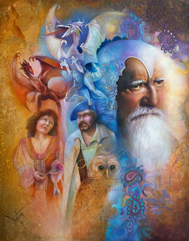 Merlins World White Modern Wood Framed Art Print with Double Matting by Lund, Denton