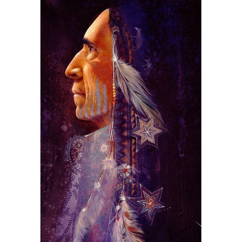 The Shaman White Modern Wood Framed Art Print by Lund, Denton