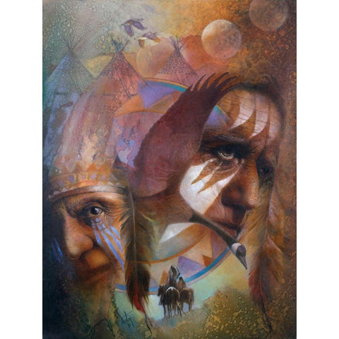 Dreamcatcher White Modern Wood Framed Art Print by Lund, Denton