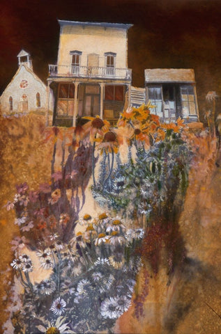 Cambria White Modern Wood Framed Art Print with Double Matting by Lund, Denton