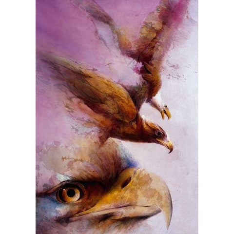 Eye Of The Eagle White Modern Wood Framed Art Print by Lund, Denton