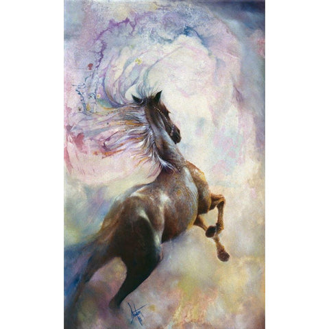 Carousel Dancer Black Modern Wood Framed Art Print with Double Matting by Lund, Denton