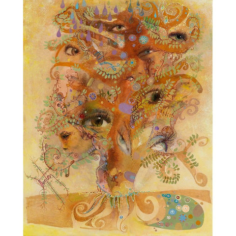 Window Of The Soul Gold Ornate Wood Framed Art Print with Double Matting by Lund, Denton