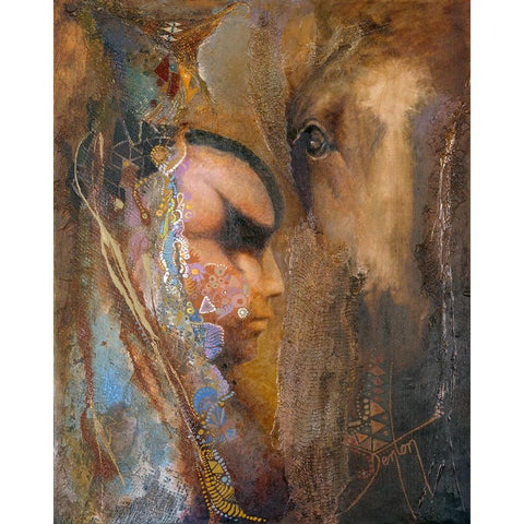 Companions Along The Way Black Modern Wood Framed Art Print with Double Matting by Lund, Denton