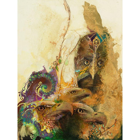 The Watchers Black Modern Wood Framed Art Print with Double Matting by Lund, Denton