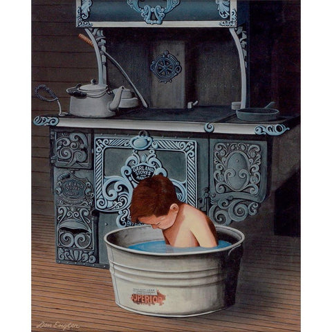 Bath Time White Modern Wood Framed Art Print by Engler, Don