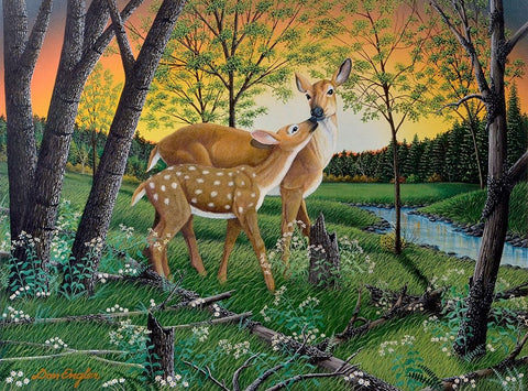 First Spring Black Ornate Wood Framed Art Print with Double Matting by Engler, Don