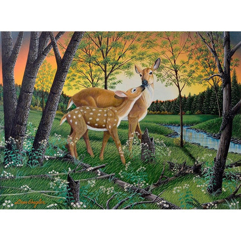 First Spring Gold Ornate Wood Framed Art Print with Double Matting by Engler, Don