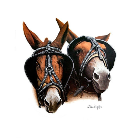 Grandpas Mules Black Modern Wood Framed Art Print with Double Matting by Engler, Don