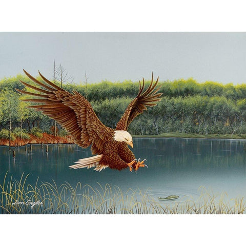 The Catch Black Modern Wood Framed Art Print with Double Matting by Engler, Don