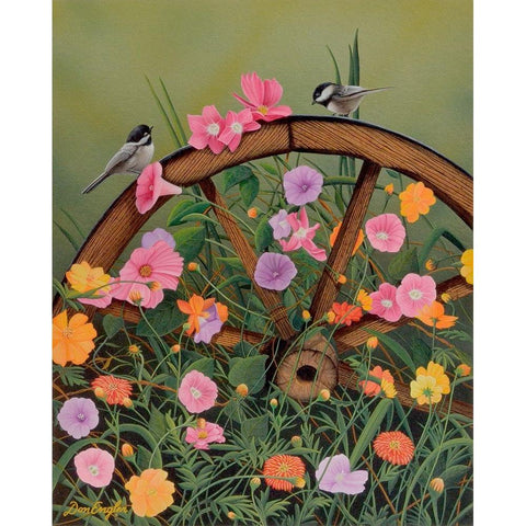 Vintage Garden Black Modern Wood Framed Art Print with Double Matting by Engler, Don