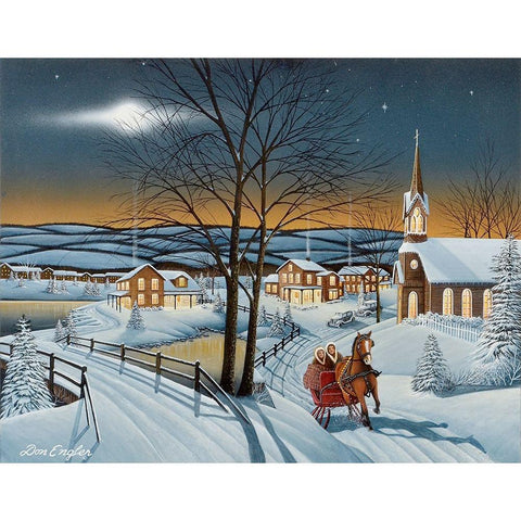 Winter in the Country White Modern Wood Framed Art Print by Engler, Don