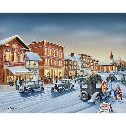 Old Fashion Christmas Black Modern Wood Framed Art Print with Double Matting by Engler, Don