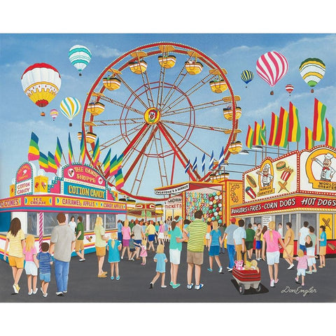 County Fair White Modern Wood Framed Art Print by Engler, Don