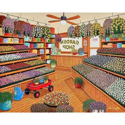 Garden Shop Black Modern Wood Framed Art Print by Engler, Don