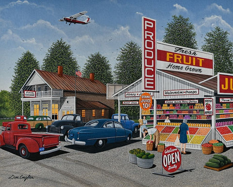 Fresh Produce White Modern Wood Framed Art Print with Double Matting by Engler, Don