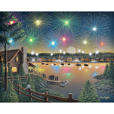 Celebrating the 4th Gold Ornate Wood Framed Art Print with Double Matting by Engler, Don