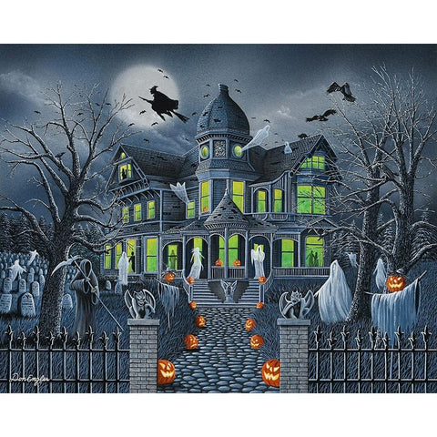 Ghostly Gathering Black Modern Wood Framed Art Print with Double Matting by Engler, Don