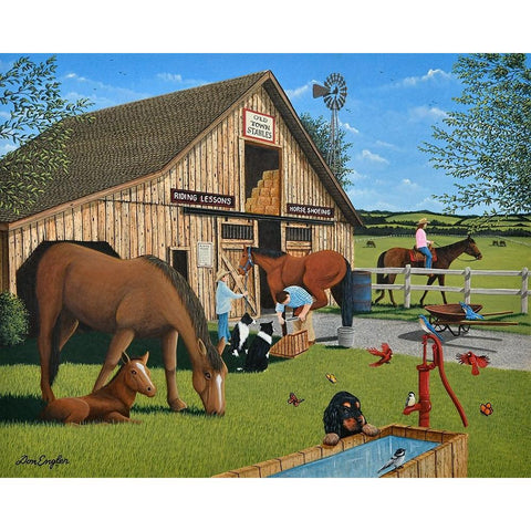 Old Town Stables White Modern Wood Framed Art Print by Engler, Don