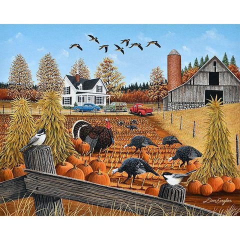 Thanksgiving at Grandmas White Modern Wood Framed Art Print by Engler, Don