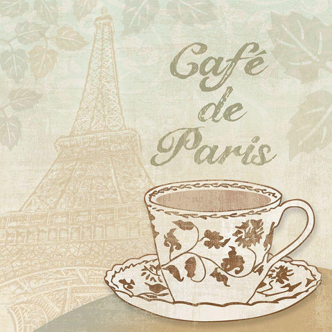 Cafe de Paris Black Modern Wood Framed Art Print with Double Matting by Clark, Erin