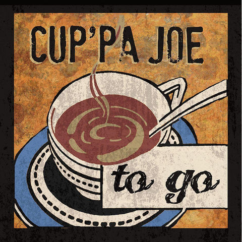 CupPa Joe White Modern Wood Framed Art Print by Clark, Erin