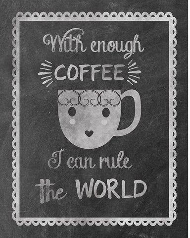 Rule Coffee White Modern Wood Framed Art Print with Double Matting by Clark, Erin