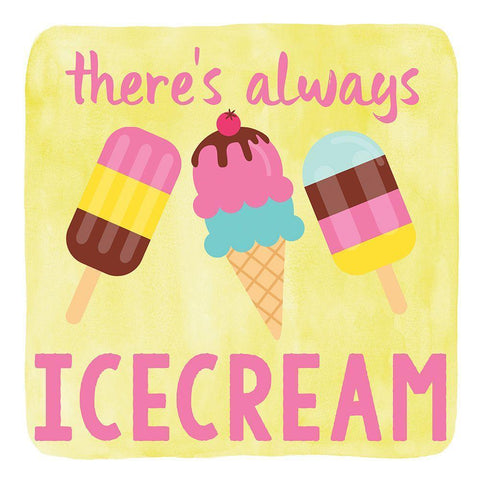 Icecream White Modern Wood Framed Art Print with Double Matting by Clark, Erin