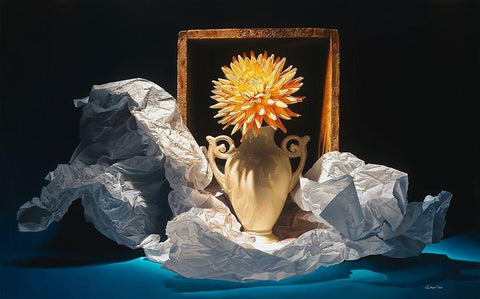 The Gift Black Ornate Wood Framed Art Print with Double Matting by Chartier, Francois