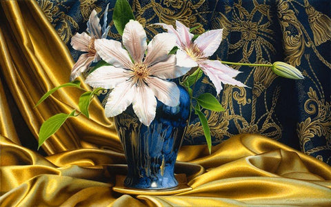 A Star Black Ornate Wood Framed Art Print with Double Matting by Chartier, Francois