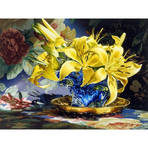 Fire And Ice Black Modern Wood Framed Art Print with Double Matting by Chartier, Francois