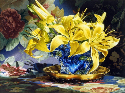 Fire And Ice Black Ornate Wood Framed Art Print with Double Matting by Chartier, Francois