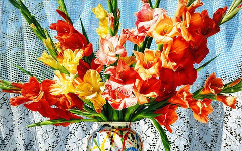 Fireworks Black Ornate Wood Framed Art Print with Double Matting by Chartier, Francois