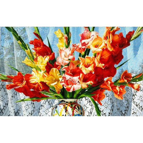 Fireworks Black Modern Wood Framed Art Print by Chartier, Francois