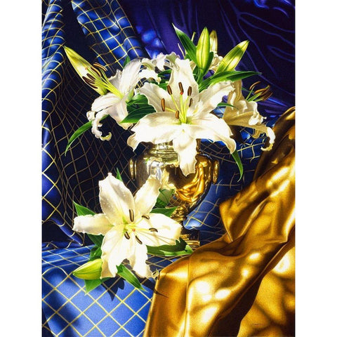 Rosegarden White Modern Wood Framed Art Print by Chartier, Francois