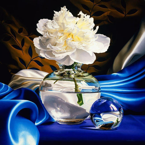 Solitaire Black Modern Wood Framed Art Print with Double Matting by Chartier, Francois