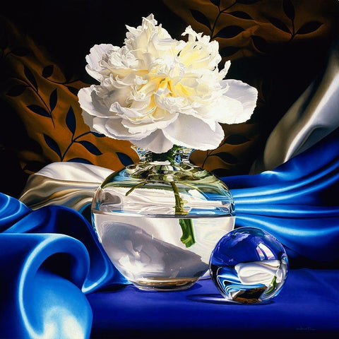 Solitaire White Modern Wood Framed Art Print with Double Matting by Chartier, Francois