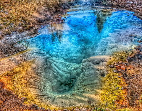 Seismograph Pool YNP White Modern Wood Framed Art Print with Double Matting by Galloimages Online
