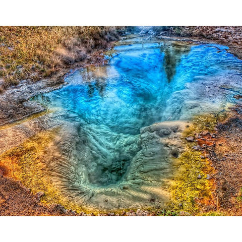 Seismograph Pool YNP Gold Ornate Wood Framed Art Print with Double Matting by Galloimages Online