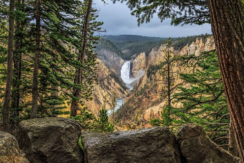 Artist Point 2 White Modern Wood Framed Art Print with Double Matting by Galloimages Online
