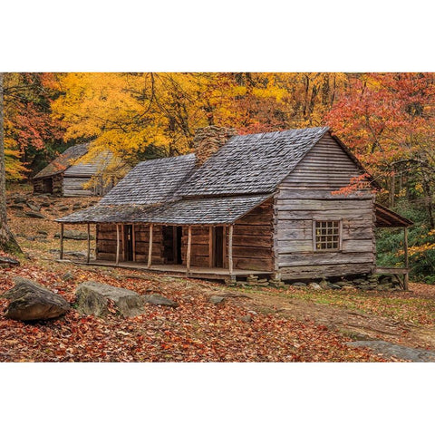 Bud Ogle Place With Barn White Modern Wood Framed Art Print by Galloimages Online