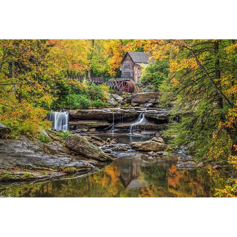 Grist Mill Fall 2013 5 White Modern Wood Framed Art Print by Galloimages Online