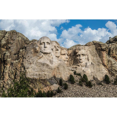 Mount Rushmore In Day White Modern Wood Framed Art Print by Galloimages Online